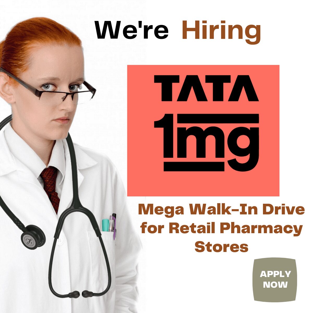 %titl tata 1mg is coming for mega walk in drive for retail pharmacy stores